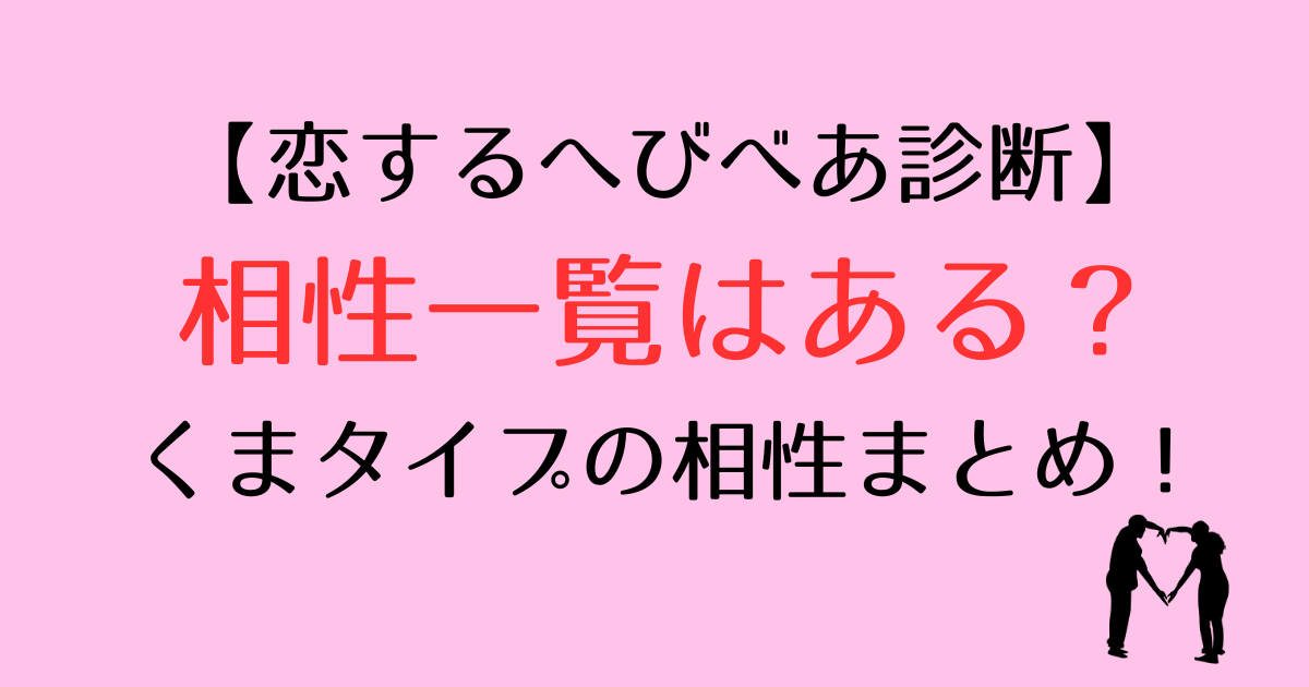 【恋するへびべあ診断】相性一覧はある?くまタイプの相性まとめ!